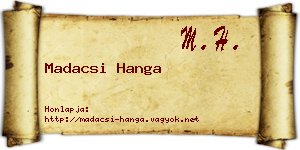 Madacsi Hanga névjegykártya